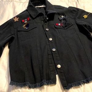 Black denim jacket